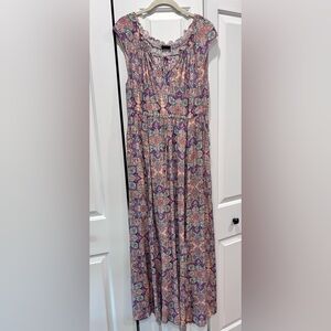 Torrid Pink Tile Sleeveless Bohemian Maxi Dress size 00/0